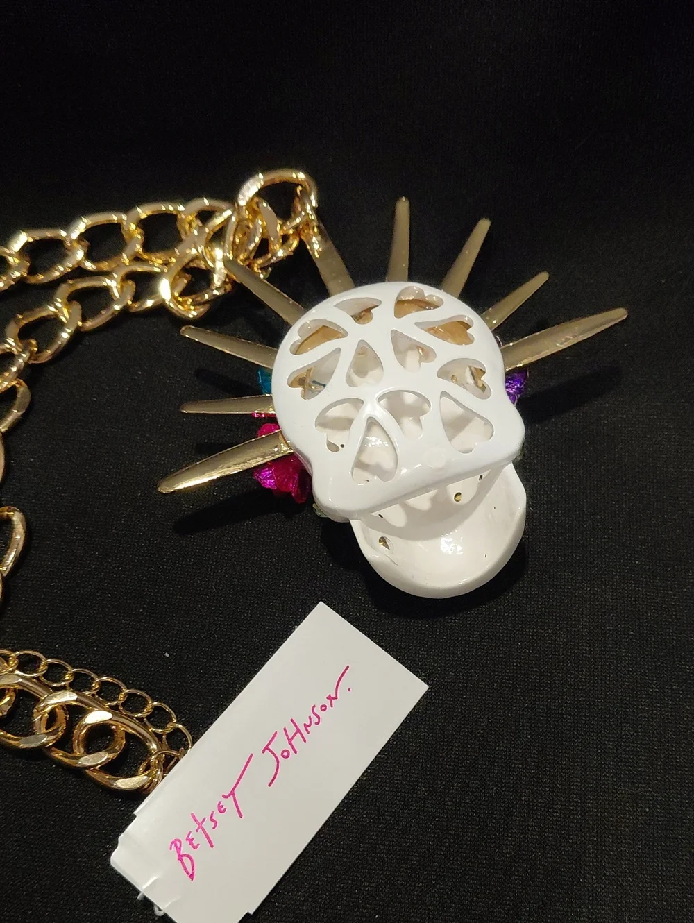 BETSEY JOHNSON  STATEMENT NECKLACE Multicolor Sugar Skull